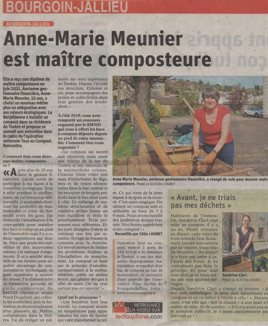 Article du Dauphiné-Libéré Bourgoin-Jallieu le 30 mars 2022